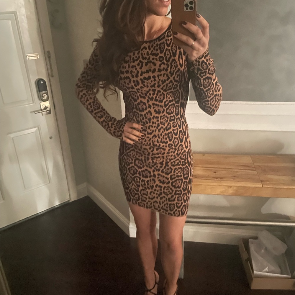 BCBG Sheena French Leopard Bando dress